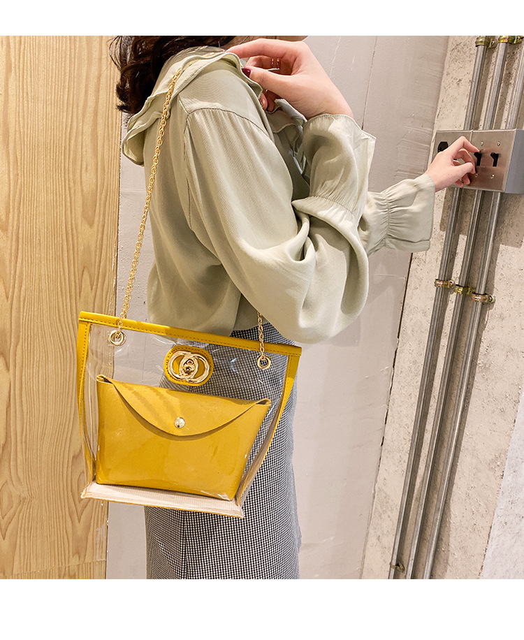 Partysu Women Bag 2021 New Combination Bags Transparent Bag Shoulder Crossbody Handbag Chain Lock Button Pouch Partysu Women Bag 2021 New Combination Bags Transparent Bag Shoulder Crossbody Handbag Chain Lock Button Pouch