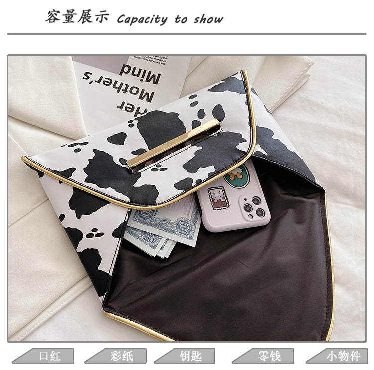 2021 Clutch Clutch Bag Cows Pattern European and American Fashion Minimalist Clutch Bag 2021 Summer Cool Women Envelope Women Bag