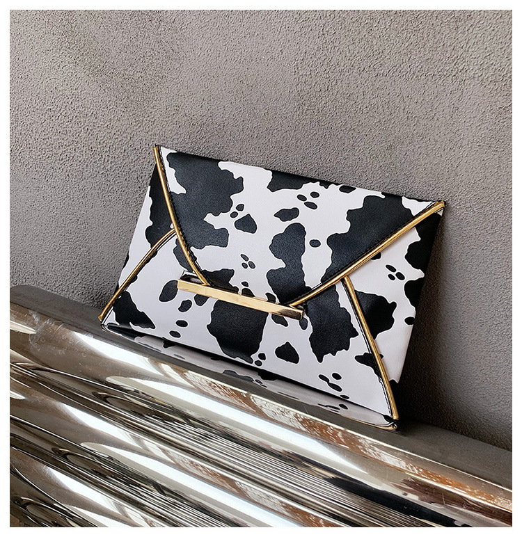 2021 Clutch Clutch Bag Cows Pattern European and American Fashion Minimalist Clutch Bag 2021 Summer Cool Women Envelope Women Bag