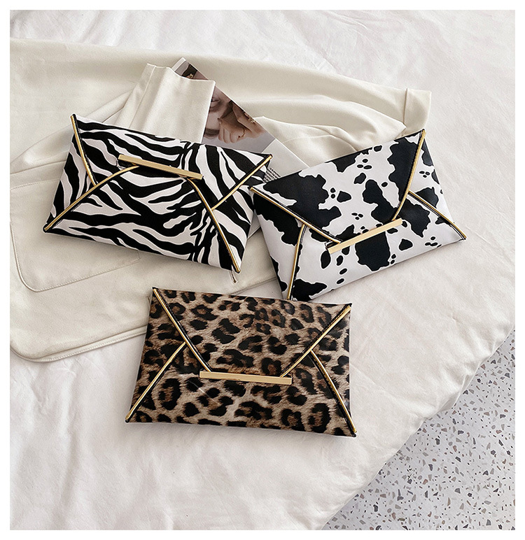 2021 Clutch Clutch Bag Cows Pattern European and American Fashion Minimalist Clutch Bag 2021 Summer Cool Women Envelope Women Bag