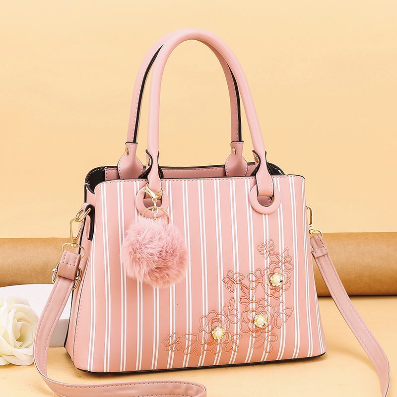 Spot Striped Handbag Large Capacity Women&#039;s Crossbody Shoulder Bag Simple and Fashion Women Bag Factory Direct Supply