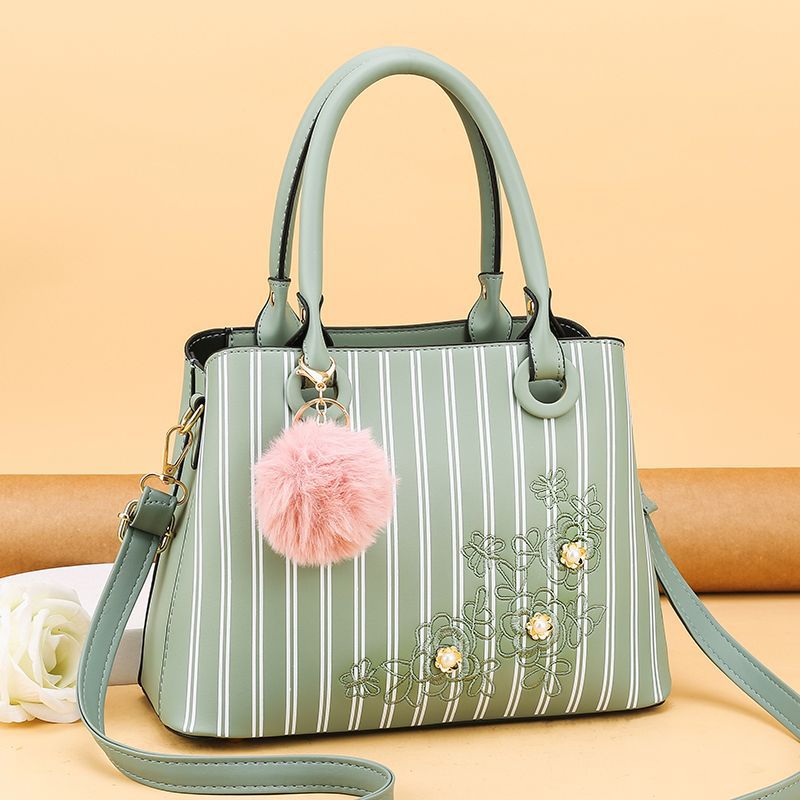 Spot Striped Handbag Large Capacity Women&#039;s Crossbody Shoulder Bag Simple and Fashion Women Bag Factory Direct Supply