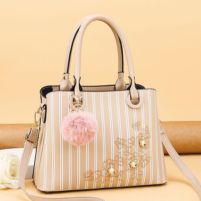 Spot Striped Handbag Large Capacity Women&#039;s Crossbody Shoulder Bag Simple and Fashion Women Bag Factory Direct Supply