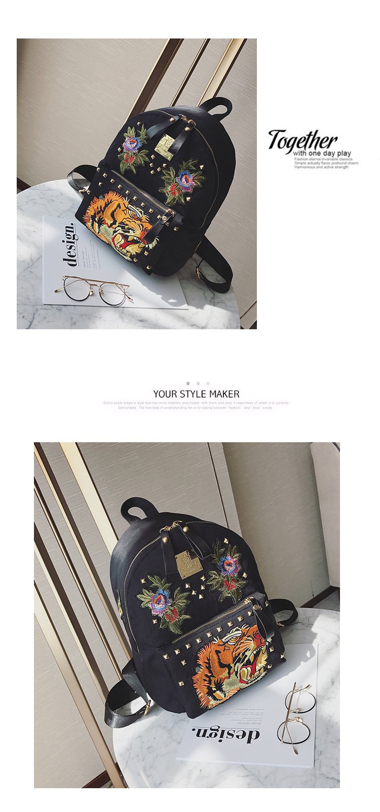 Ethnic Style Women Bag Embroidered Nylon Pouch Bag Leather Backpack Shopkeeper Recommended One Piece Dropshipping Ethnic Style Women Bag Embroidered Nylon Pouch Bag Leather Backpack Shopkeeper Recommended One Piece Dropshipping