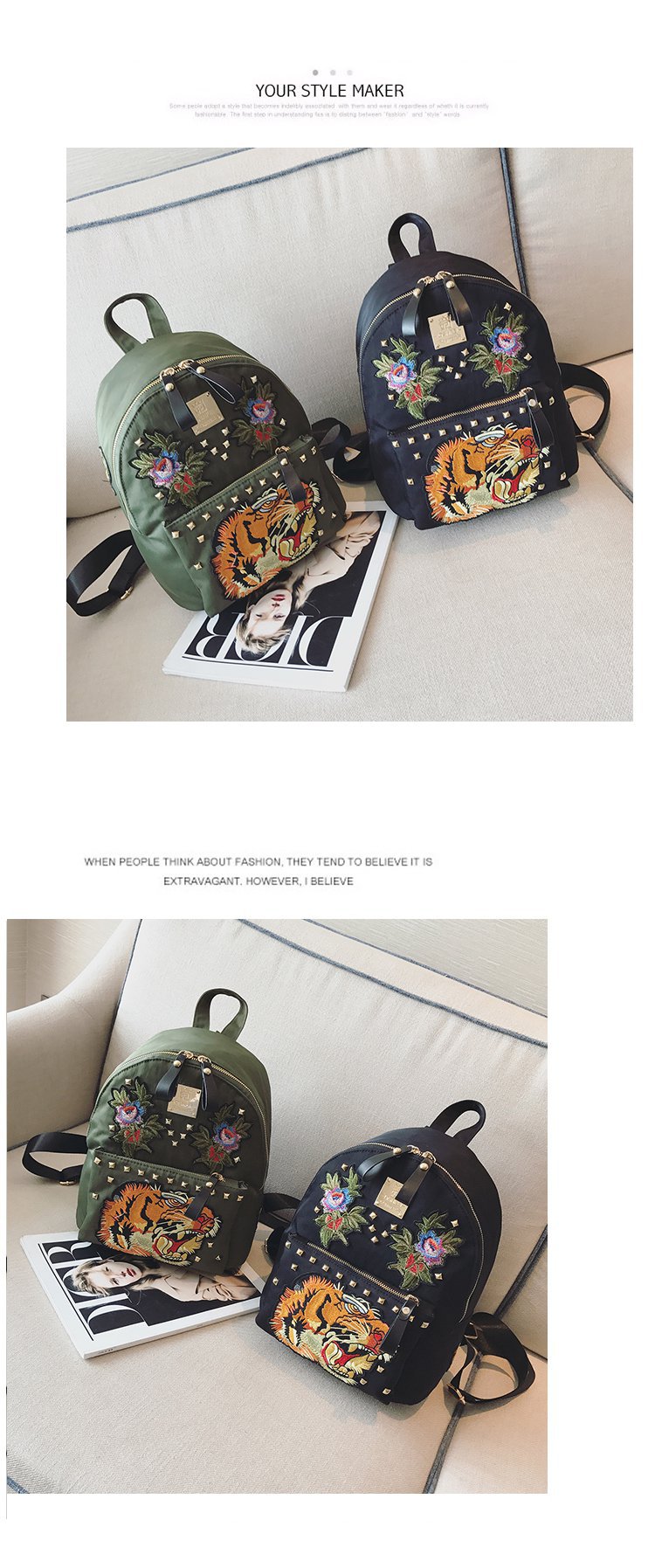 Ethnic Style Women Bag Embroidered Nylon Pouch Bag Leather Backpack Shopkeeper Recommended One Piece Dropshipping Ethnic Style Women Bag Embroidered Nylon Pouch Bag Leather Backpack Shopkeeper Recommended One Piece Dropshipping