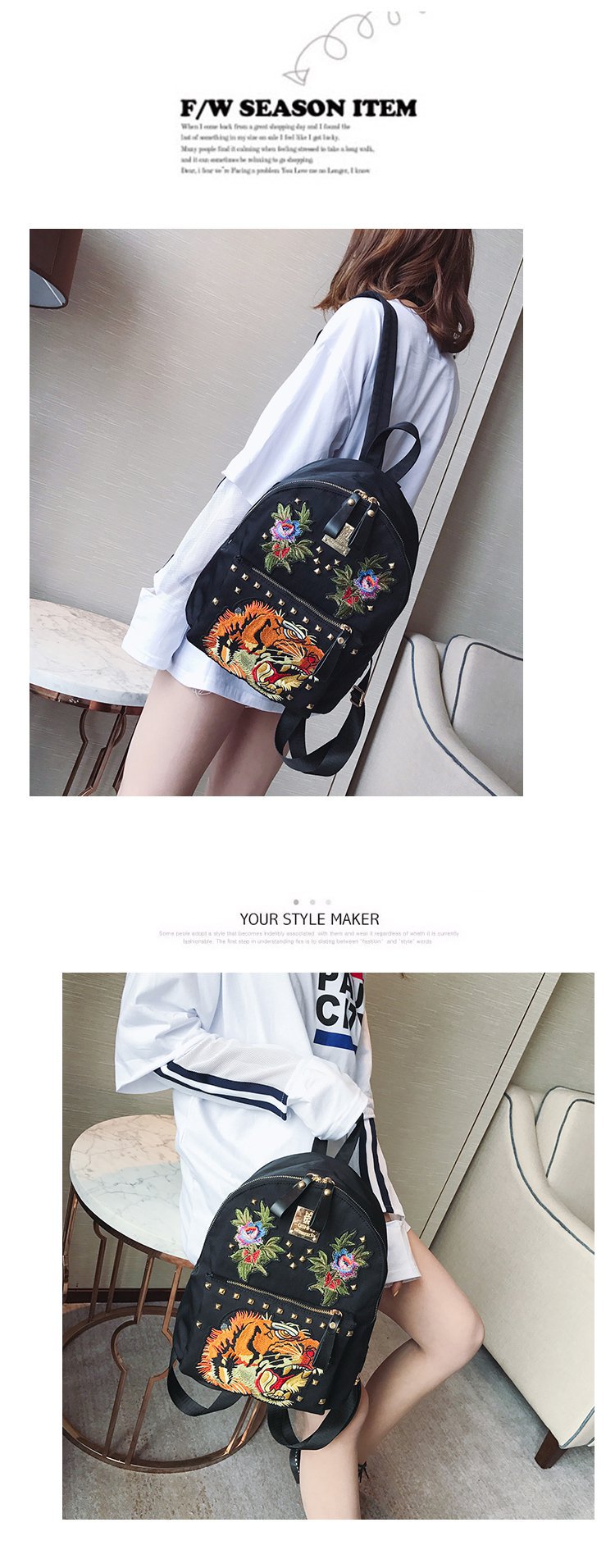 Ethnic Style Women Bag Embroidered Nylon Pouch Bag Leather Backpack Shopkeeper Recommended One Piece Dropshipping Ethnic Style Women Bag Embroidered Nylon Pouch Bag Leather Backpack Shopkeeper Recommended One Piece Dropshipping