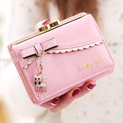 Single Pull Women's Card Holder Fashion Women Bag Wallet Women's Long Zipper Coin Purse Clutch Cute Kitten Card Holder