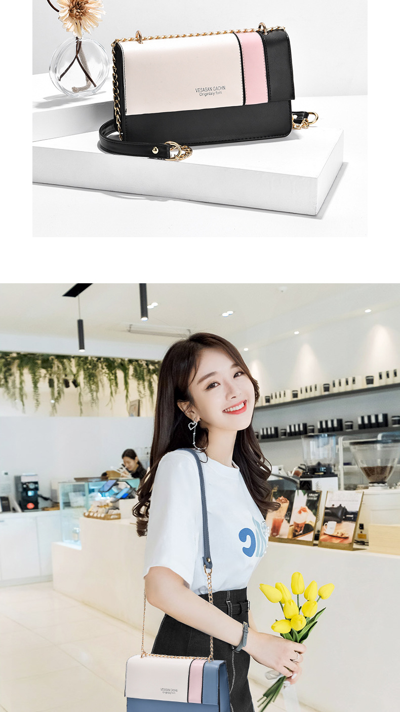 Trendy 2021 New Korean Women Bag Fashion Chain Contrast Color Square Bag Shoulder Portable Messenger Bag Stall 11803 Trendy 2021 New Korean Women Bag Fashion Chain Contrast Color Square Bag Shoulder Portable Messenger Bag Stall 11803