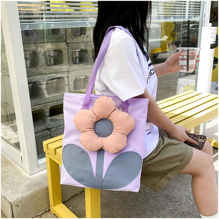 Spot Goods 2021 Summer Trendy New Personalized All-Match Flowers Korean Women Bag Large Capacity Shoulder Bag Factory Direct Sales