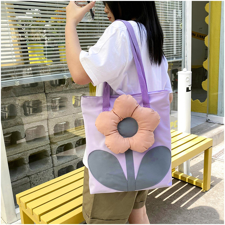Spot Goods 2021 Summer Trendy New Personalized All-Match Flowers Korean Women Bag Large Capacity Shoulder Bag Factory Direct Sales