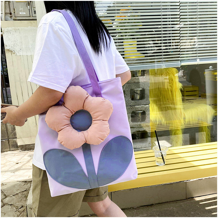 Spot Goods 2021 Summer Trendy New Personalized All-Match Flowers Korean Women Bag Large Capacity Shoulder Bag Factory Direct Sales