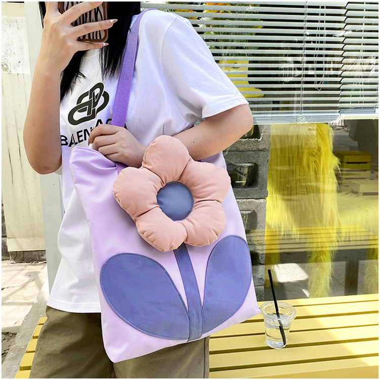 Spot Goods 2021 Summer Trendy New Personalized All-Match Flowers Korean Women Bag Large Capacity Shoulder Bag Factory Direct Sales
