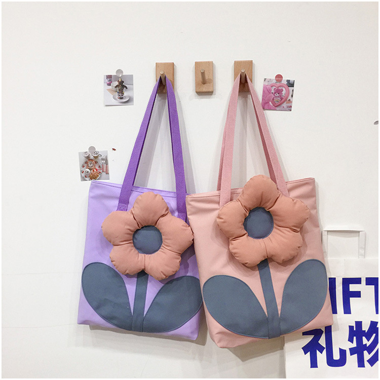 Spot Goods 2021 Summer Trendy New Personalized All-Match Flowers Korean Women Bag Large Capacity Shoulder Bag Factory Direct Sales