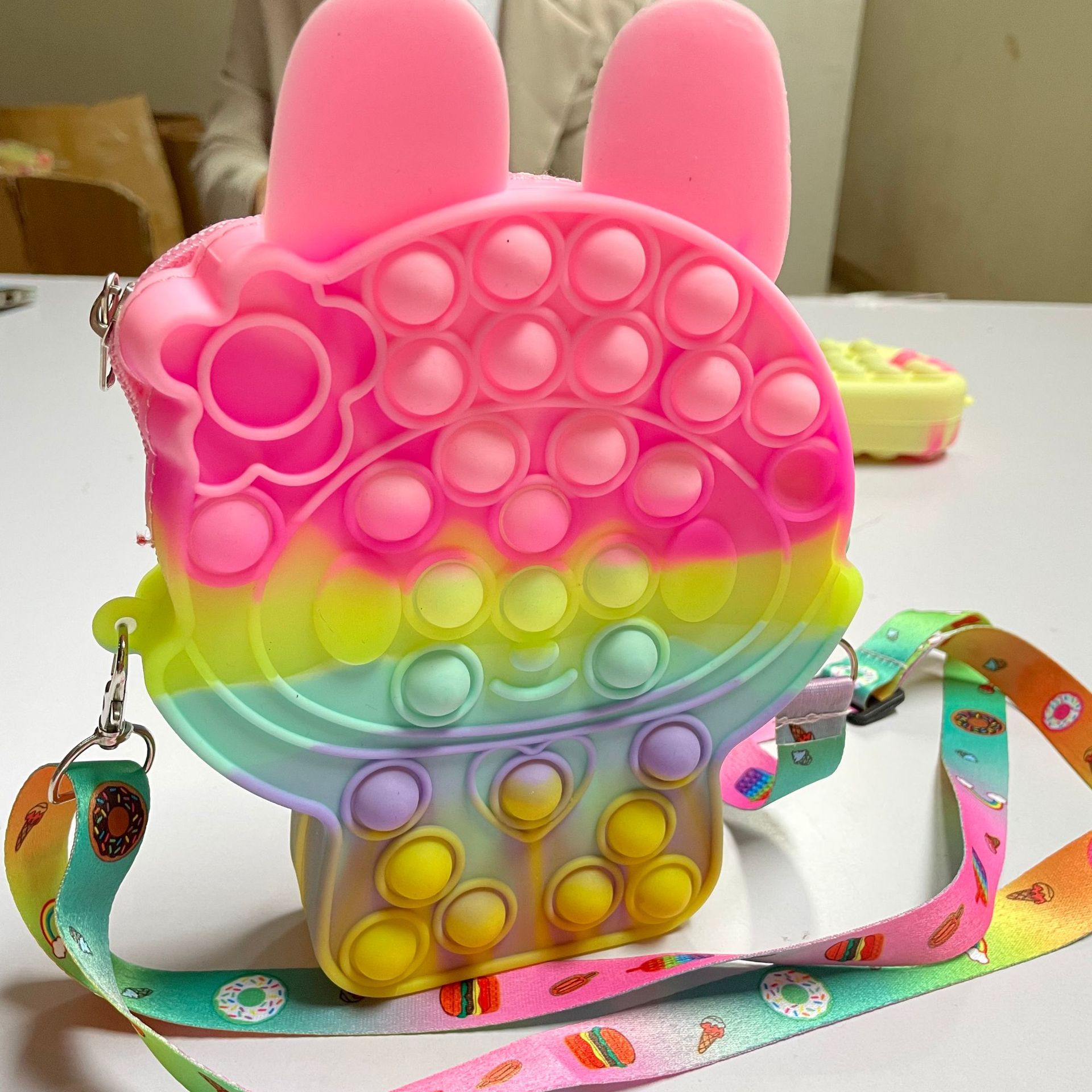 New Rat Killer Pioneer Cute Rabbit Crossbody Bag Press Bubble Music Coin Purse Decompression Coin Purse Crossbody Bag