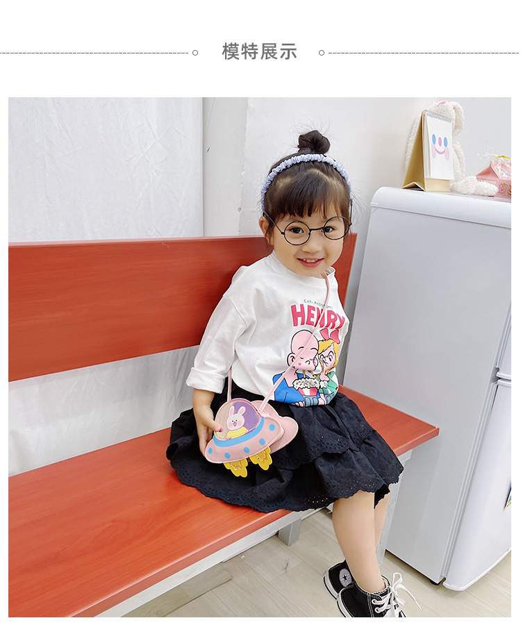 Korean Style 2021 Summer New Children's Bags Candy Color Pu Shoulder Crossbody Cartoon Small Spaceship Accessory Bag Coin Purse Korean Style 2021 Summer New Children's Bags Candy Color Pu Shoulder Crossbody Cartoon Small Spaceship Accessory Bag Coin Purse