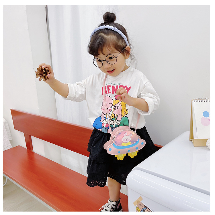 Korean Style 2021 Summer New Children's Bags Candy Color Pu Shoulder Crossbody Cartoon Small Spaceship Accessory Bag Coin Purse Korean Style 2021 Summer New Children's Bags Candy Color Pu Shoulder Crossbody Cartoon Small Spaceship Accessory Bag Coin Purse