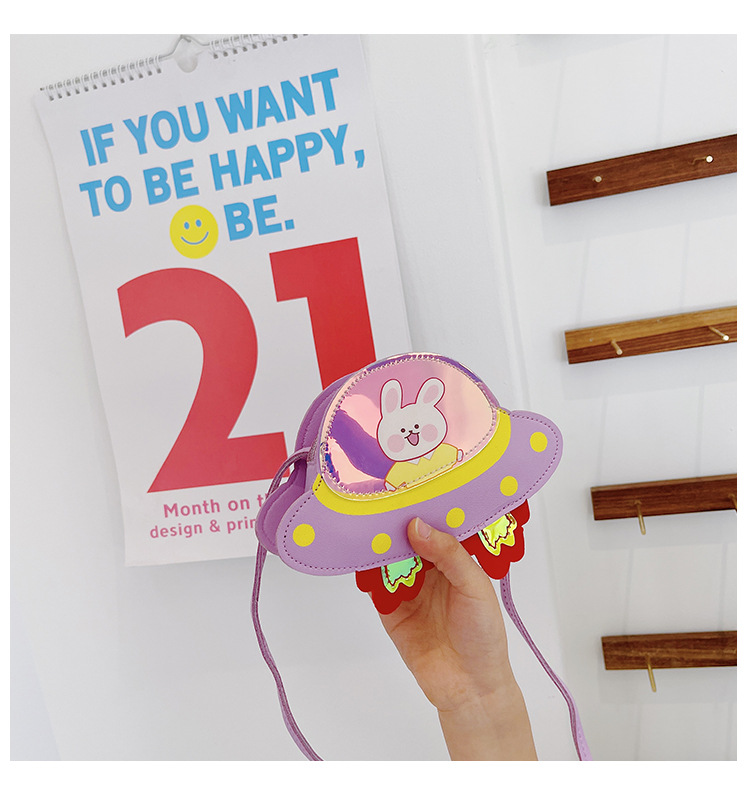 Korean Style 2021 Summer New Children's Bags Candy Color Pu Shoulder Crossbody Cartoon Small Spaceship Accessory Bag Coin Purse Korean Style 2021 Summer New Children's Bags Candy Color Pu Shoulder Crossbody Cartoon Small Spaceship Accessory Bag Coin Purse