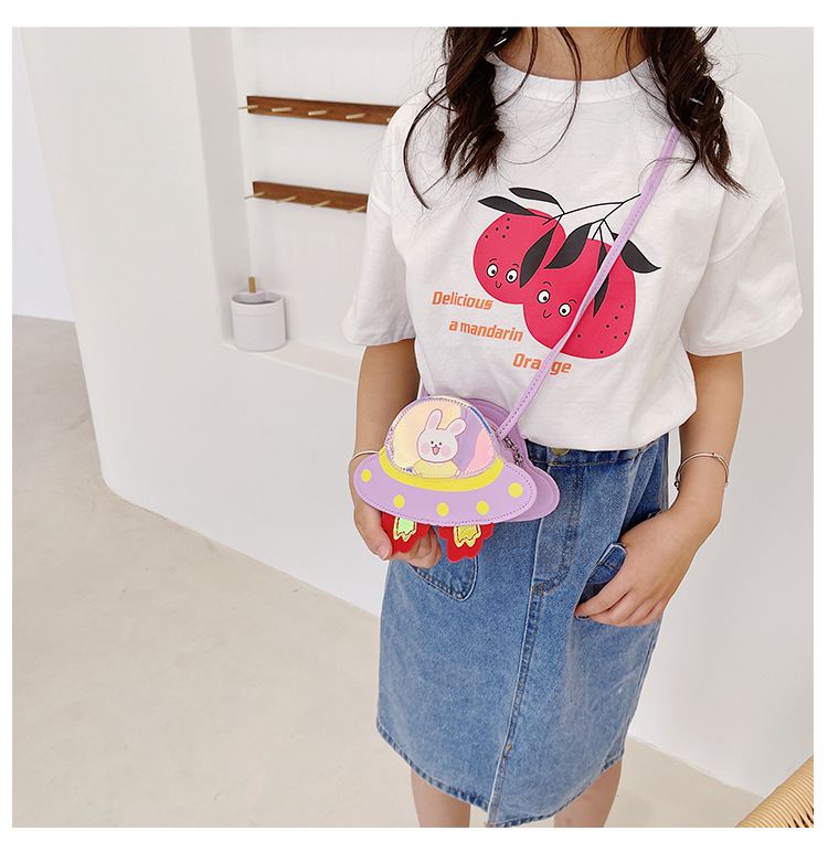 Korean Style 2021 Summer New Children's Bags Candy Color Pu Shoulder Crossbody Cartoon Small Spaceship Accessory Bag Coin Purse Korean Style 2021 Summer New Children's Bags Candy Color Pu Shoulder Crossbody Cartoon Small Spaceship Accessory Bag Coin Purse