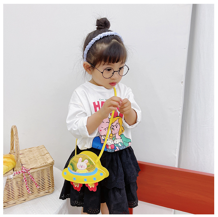 Korean Style 2021 Summer New Children's Bags Candy Color Pu Shoulder Crossbody Cartoon Small Spaceship Accessory Bag Coin Purse Korean Style 2021 Summer New Children's Bags Candy Color Pu Shoulder Crossbody Cartoon Small Spaceship Accessory Bag Coin Purse