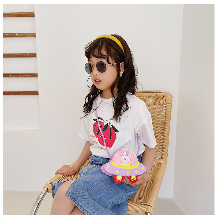 Korean Style 2021 Summer New Children's Bags Candy Color Pu Shoulder Crossbody Cartoon Small Spaceship Accessory Bag Coin Purse Korean Style 2021 Summer New Children's Bags Candy Color Pu Shoulder Crossbody Cartoon Small Spaceship Accessory Bag Coin Purse