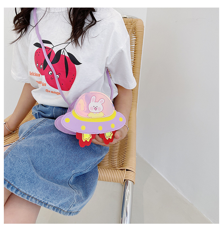 Korean Style 2021 Summer New Children's Bags Candy Color Pu Shoulder Crossbody Cartoon Small Spaceship Accessory Bag Coin Purse Korean Style 2021 Summer New Children's Bags Candy Color Pu Shoulder Crossbody Cartoon Small Spaceship Accessory Bag Coin Purse