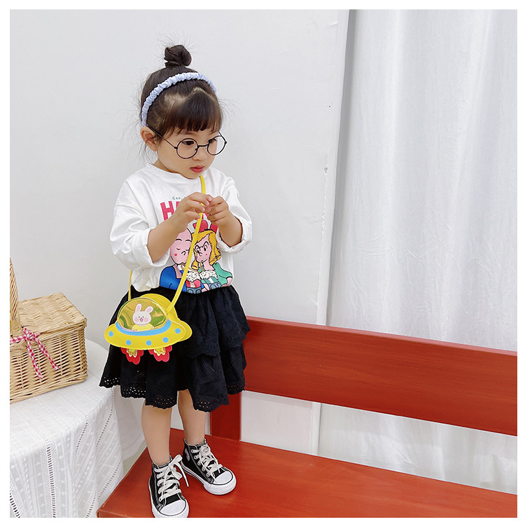 Korean Style 2021 Summer New Children's Bags Candy Color Pu Shoulder Crossbody Cartoon Small Spaceship Accessory Bag Coin Purse Korean Style 2021 Summer New Children's Bags Candy Color Pu Shoulder Crossbody Cartoon Small Spaceship Accessory Bag Coin Purse