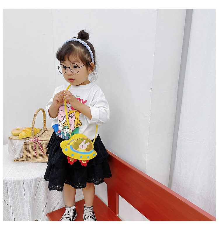 Korean Style 2021 Summer New Children's Bags Candy Color Pu Shoulder Crossbody Cartoon Small Spaceship Accessory Bag Coin Purse Korean Style 2021 Summer New Children's Bags Candy Color Pu Shoulder Crossbody Cartoon Small Spaceship Accessory Bag Coin Purse