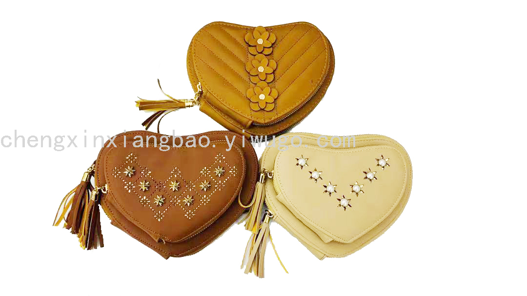 Bag Shoulder Bag Crossbody Bag Fashion Women Bag Heart-Shaped Messenger Bag Pu Women Bag