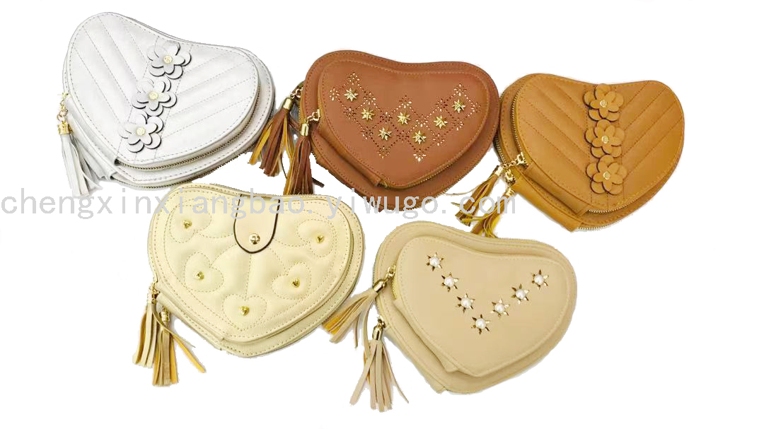 Bag Shoulder Bag Crossbody Bag Fashion Women Bag Heart-Shaped Messenger Bag Pu Women Bag
