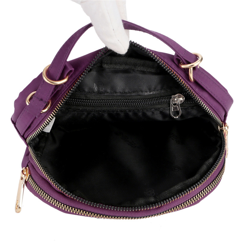 Bag Women&#039;s Plaid Nylon Cloth Shoulder Crossbody Small Bag Waterproof Lightweight Tote Coin Purse Solid Color