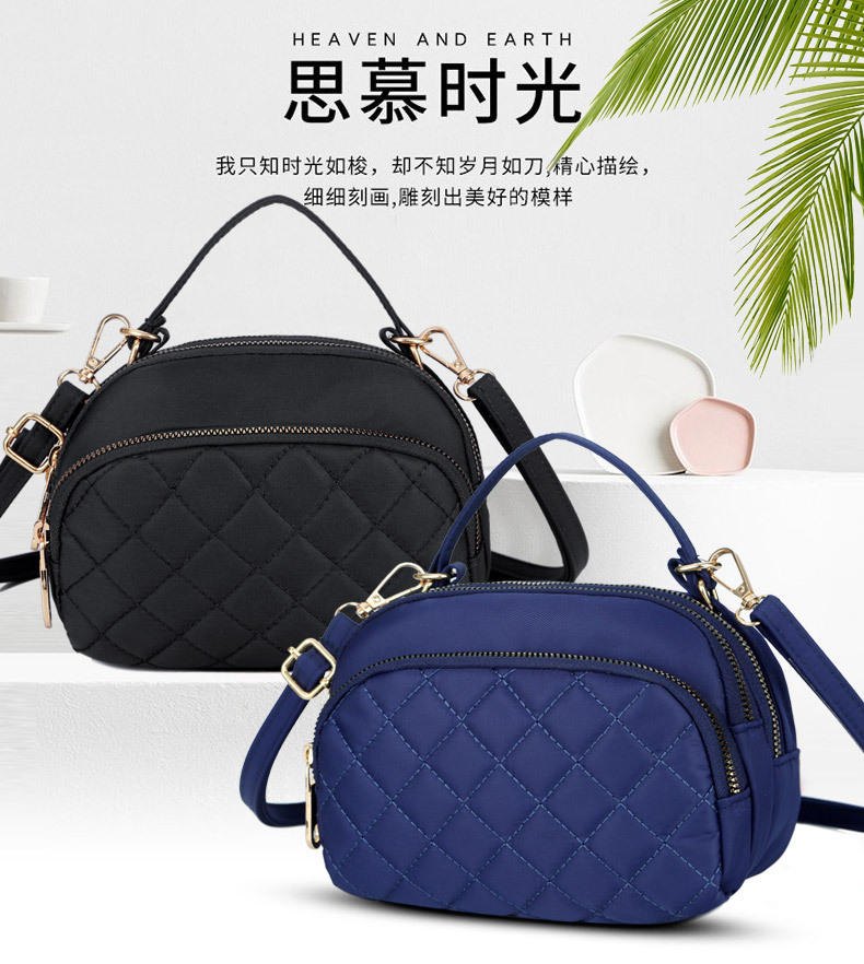 Bag Women's Plaid Nylon Cloth Shoulder Crossbody Small Bag Waterproof Lightweight Tote Coin Purse Solid Color Bag Women's Plaid Nylon Cloth Shoulder Crossbody Small Bag Waterproof Lightweight Tote Coin Purse Solid Color