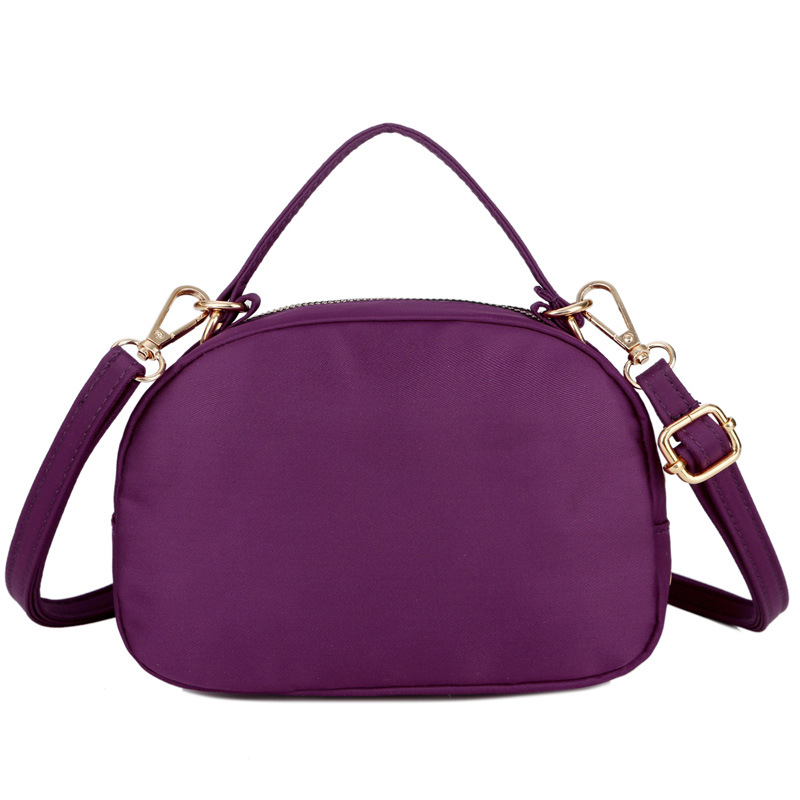 Bag Women&#039;s Plaid Nylon Cloth Shoulder Crossbody Small Bag Waterproof Lightweight Tote Coin Purse Solid Color