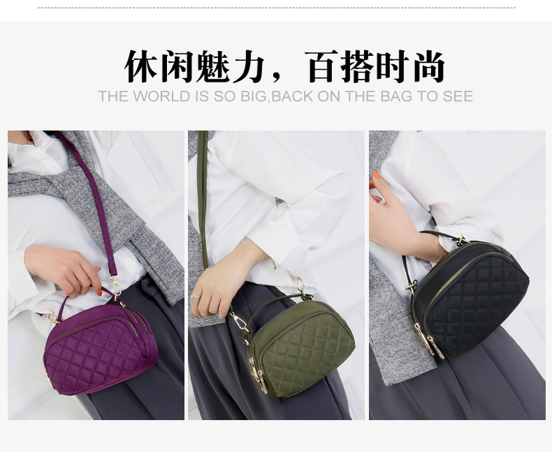 Bag Women's Plaid Nylon Cloth Shoulder Crossbody Small Bag Waterproof Lightweight Tote Coin Purse Solid Color Bag Women's Plaid Nylon Cloth Shoulder Crossbody Small Bag Waterproof Lightweight Tote Coin Purse Solid Color