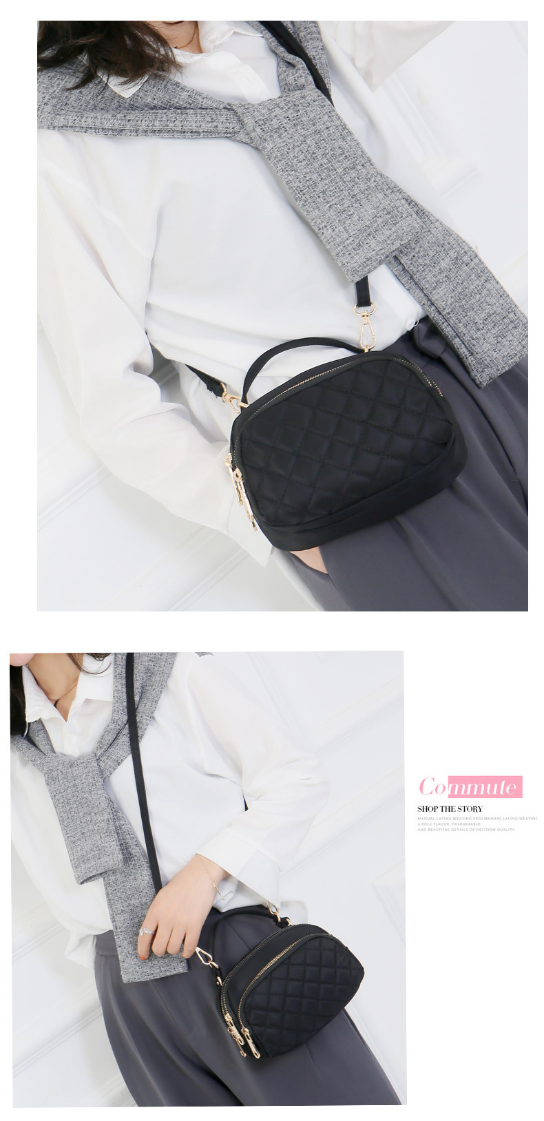 Bag Women's Plaid Nylon Cloth Shoulder Crossbody Small Bag Waterproof Lightweight Tote Coin Purse Solid Color Bag Women's Plaid Nylon Cloth Shoulder Crossbody Small Bag Waterproof Lightweight Tote Coin Purse Solid Color