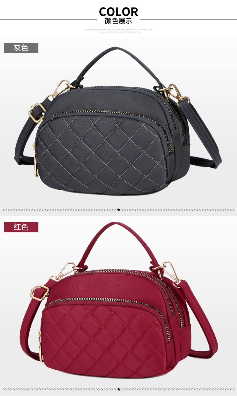 Bag Women's Plaid Nylon Cloth Shoulder Crossbody Small Bag Waterproof Lightweight Tote Coin Purse Solid Color Bag Women's Plaid Nylon Cloth Shoulder Crossbody Small Bag Waterproof Lightweight Tote Coin Purse Solid Color