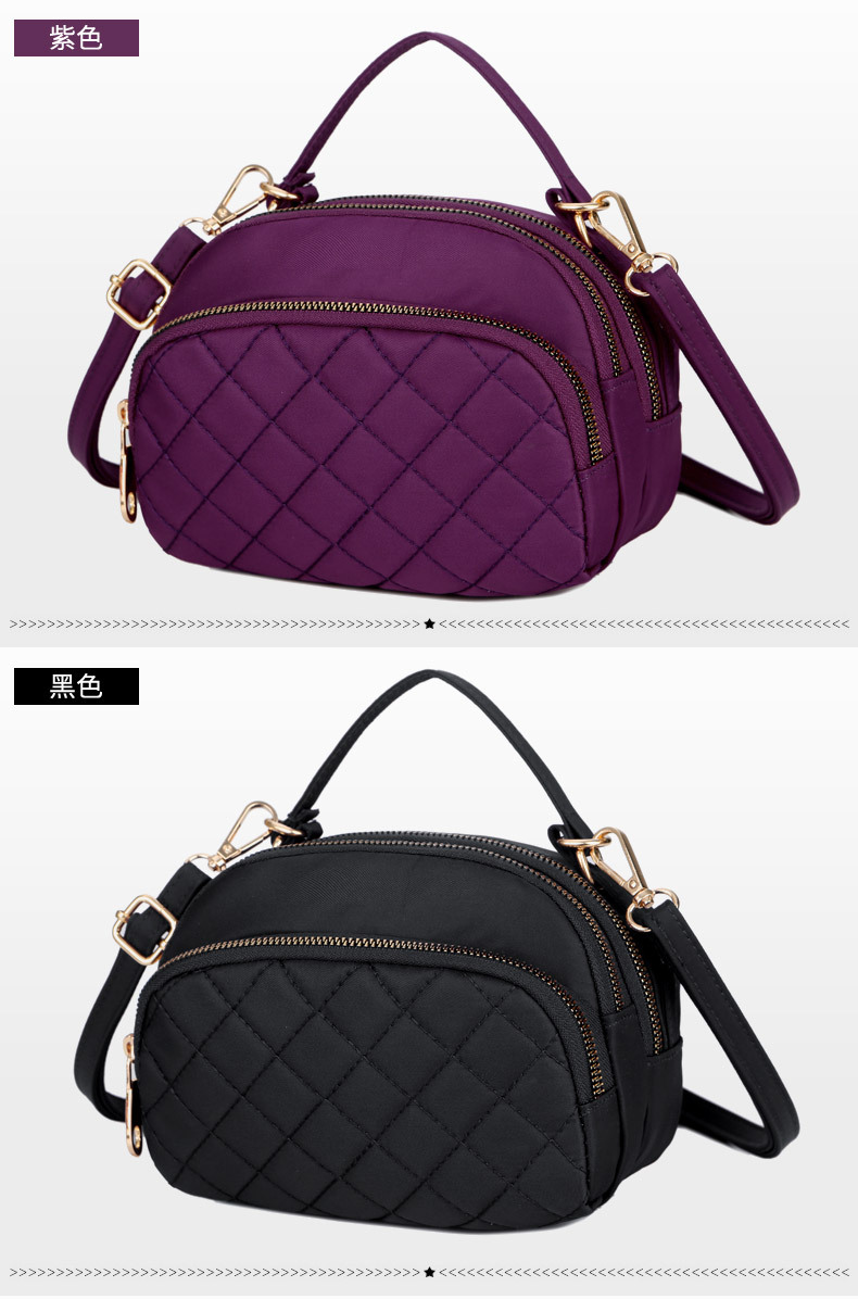 Bag Women's Plaid Nylon Cloth Shoulder Crossbody Small Bag Waterproof Lightweight Tote Coin Purse Solid Color Bag Women's Plaid Nylon Cloth Shoulder Crossbody Small Bag Waterproof Lightweight Tote Coin Purse Solid Color