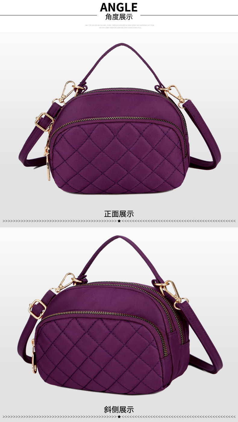Bag Women's Plaid Nylon Cloth Shoulder Crossbody Small Bag Waterproof Lightweight Tote Coin Purse Solid Color Bag Women's Plaid Nylon Cloth Shoulder Crossbody Small Bag Waterproof Lightweight Tote Coin Purse Solid Color