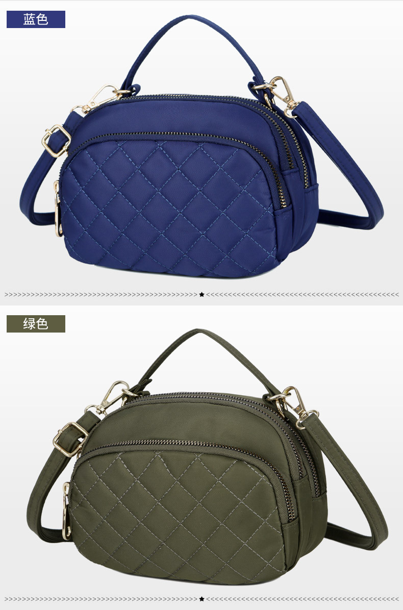 Bag Women's Plaid Nylon Cloth Shoulder Crossbody Small Bag Waterproof Lightweight Tote Coin Purse Solid Color Bag Women's Plaid Nylon Cloth Shoulder Crossbody Small Bag Waterproof Lightweight Tote Coin Purse Solid Color