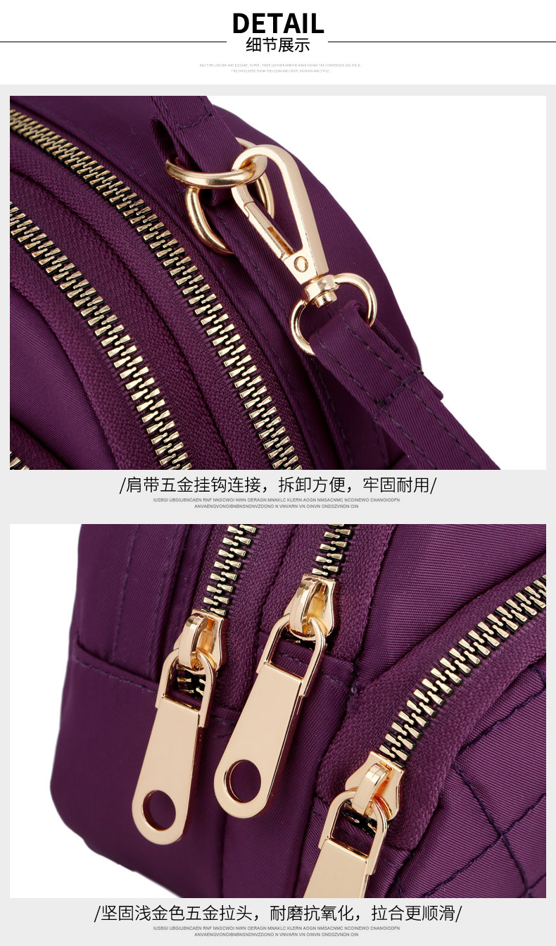 Bag Women's Plaid Nylon Cloth Shoulder Crossbody Small Bag Waterproof Lightweight Tote Coin Purse Solid Color Bag Women's Plaid Nylon Cloth Shoulder Crossbody Small Bag Waterproof Lightweight Tote Coin Purse Solid Color