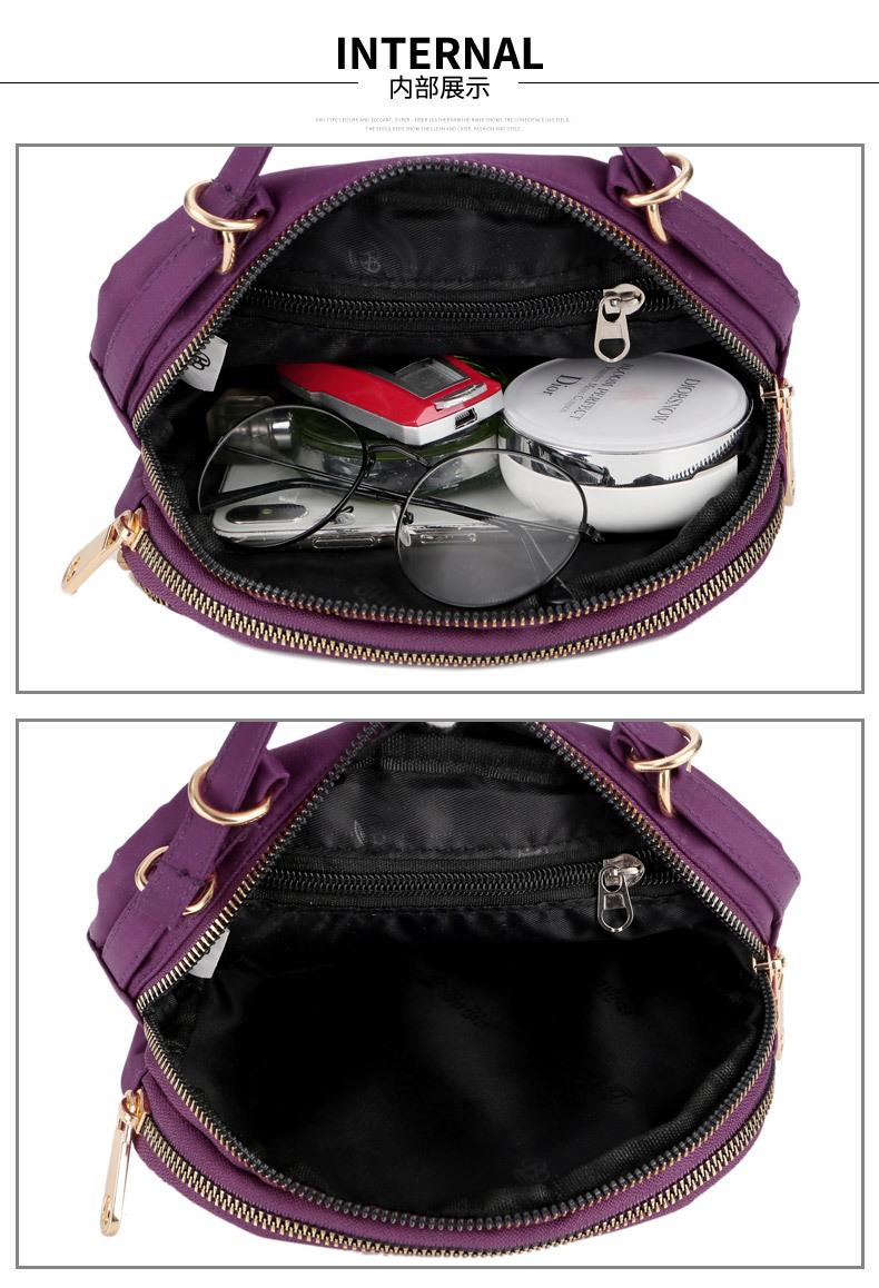 Bag Women's Plaid Nylon Cloth Shoulder Crossbody Small Bag Waterproof Lightweight Tote Coin Purse Solid Color Bag Women's Plaid Nylon Cloth Shoulder Crossbody Small Bag Waterproof Lightweight Tote Coin Purse Solid Color
