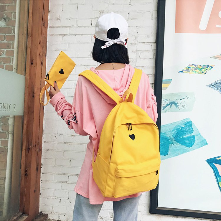 Japan and South Korea Cute Schoolbag Two-Piece Set Coin Purse Mobile Phone Stationery Storage Bag