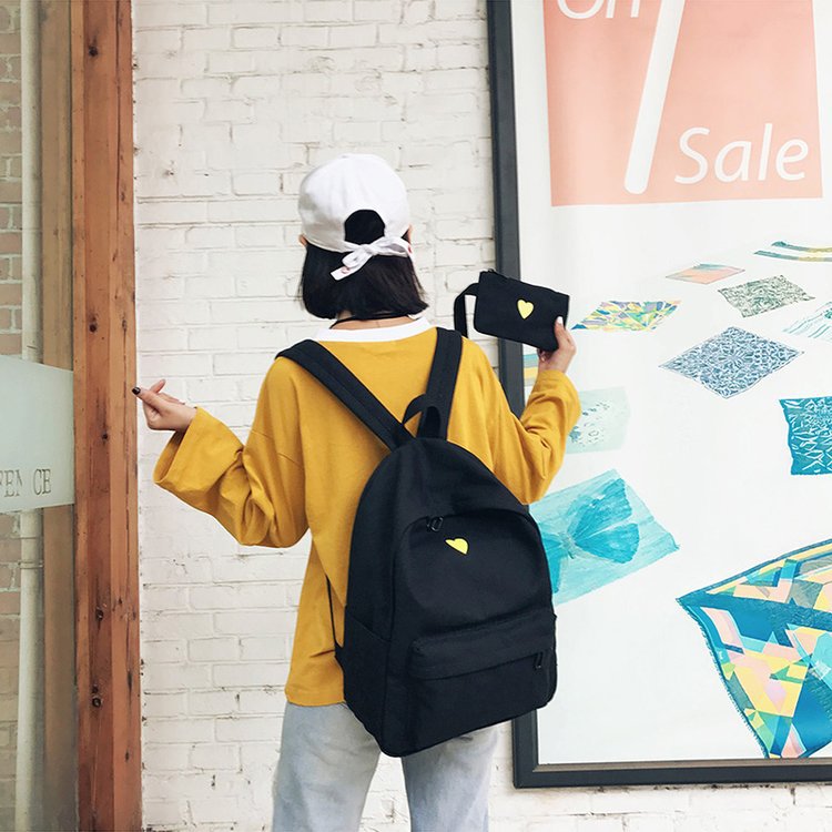 Japan and South Korea Cute Schoolbag Two-Piece Set Coin Purse Mobile Phone Stationery Storage Bag Japan and South Korea Cute Schoolbag Two-Piece Set Coin Purse Mobile Phone Stationery Storage Bag