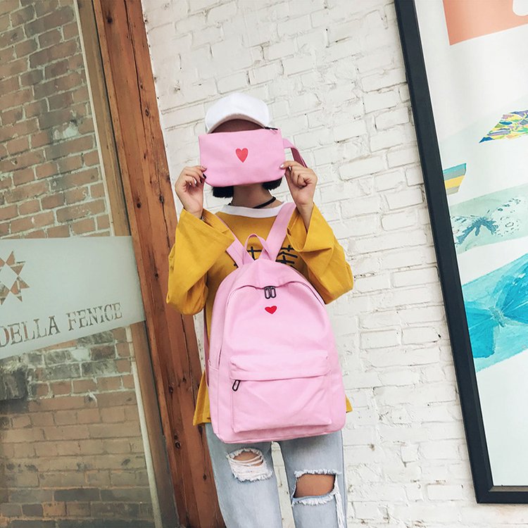Japan and South Korea Cute Schoolbag Two-Piece Set Coin Purse Mobile Phone Stationery Storage Bag Japan and South Korea Cute Schoolbag Two-Piece Set Coin Purse Mobile Phone Stationery Storage Bag