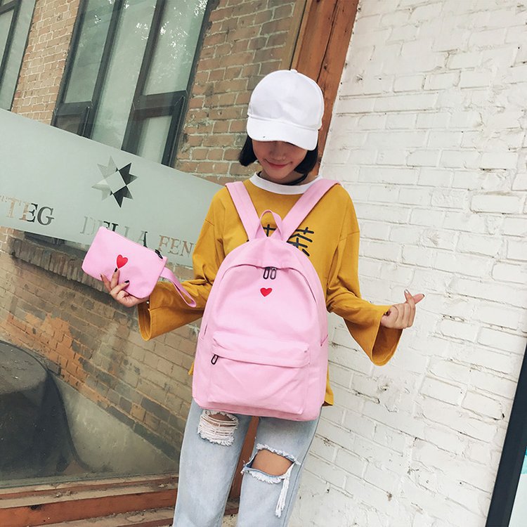 Japan and South Korea Cute Schoolbag Two-Piece Set Coin Purse Mobile Phone Stationery Storage Bag Japan and South Korea Cute Schoolbag Two-Piece Set Coin Purse Mobile Phone Stationery Storage Bag