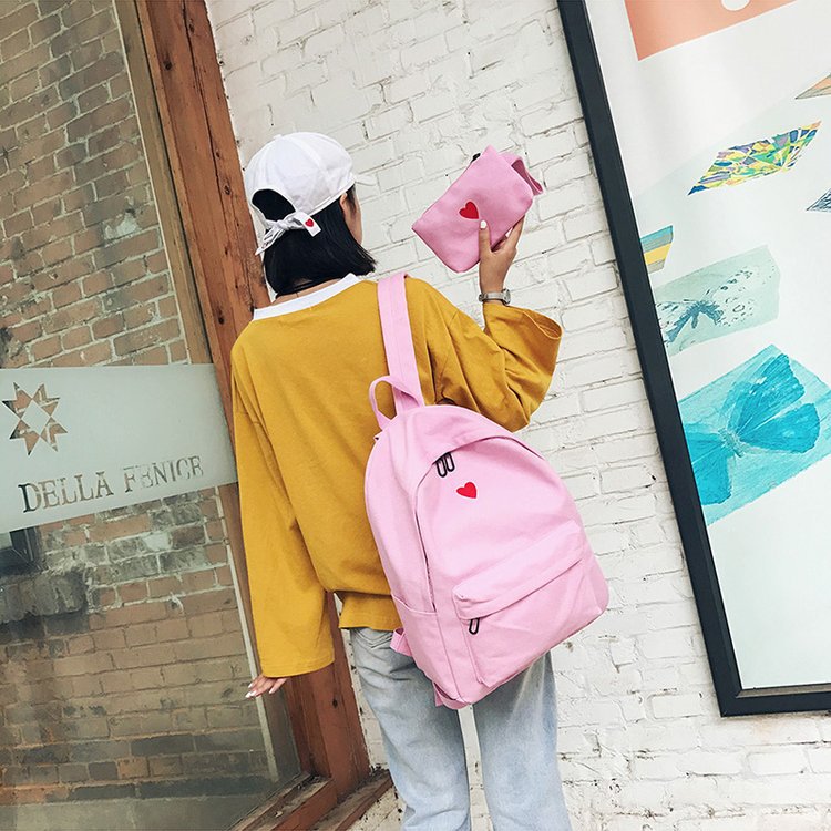 Japan and South Korea Cute Schoolbag Two-Piece Set Coin Purse Mobile Phone Stationery Storage Bag Japan and South Korea Cute Schoolbag Two-Piece Set Coin Purse Mobile Phone Stationery Storage Bag