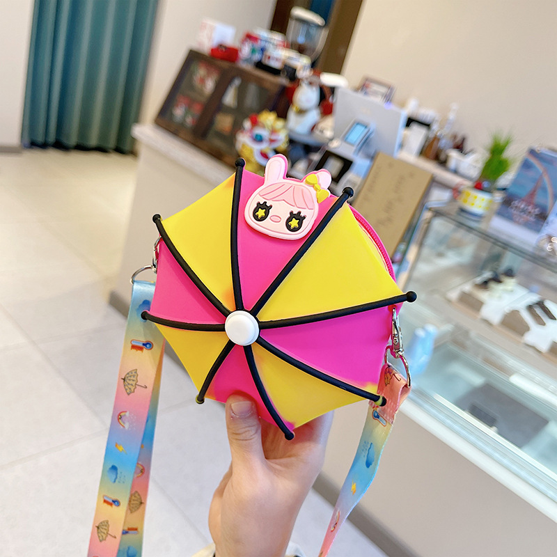 Umbrella Stitching Children Coin Purse 2021 Autumn and Winter New Color Silicone Baby New Year Gift Decoration Bag Wholesale