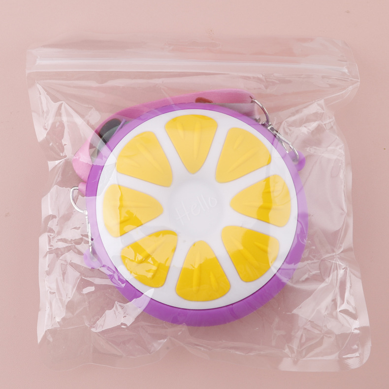 Cartoon Silicone Satchel Children Coin Purse Orange Fruit Casual Cute Fresh Girl Storage Wallet
