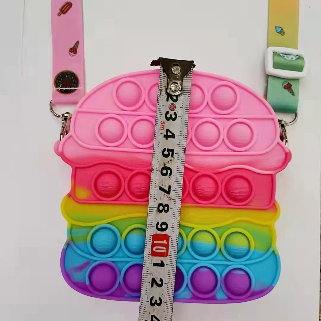 Cross-Border New Arrival Deratization Pioneer Hamburger Bag Deratization Pioneer Fingertip Decompression Bubble Messenger Bag Coin Purse