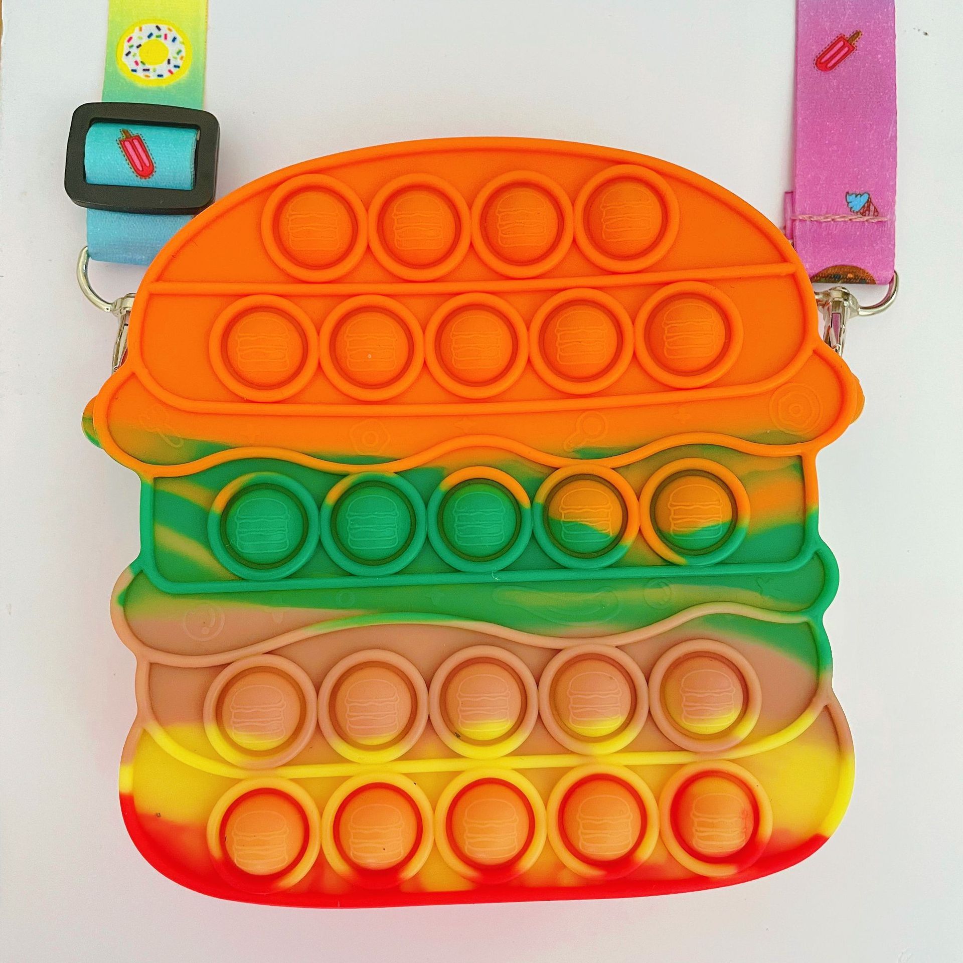 Cross-Border New Arrival Deratization Pioneer Hamburger Bag Deratization Pioneer Fingertip Decompression Bubble Messenger Bag Coin Purse