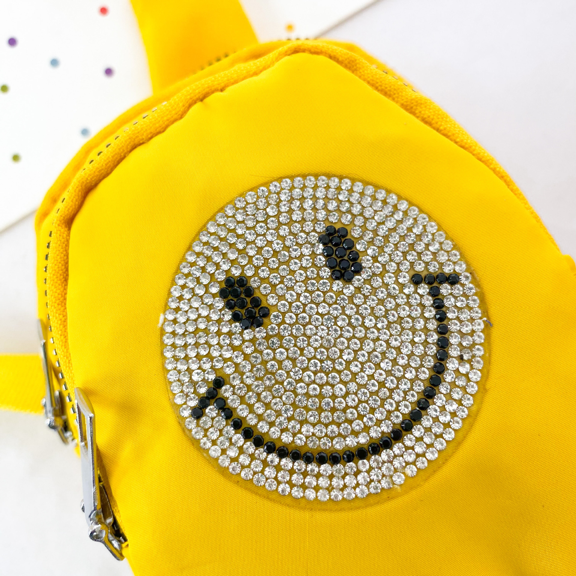 2021 Summer New Children&#039;s Bags Oxford Cloth Diamond Smiley Face Slanted Chest Bag Boys and Girls Fashion Shoulder Coin Purse